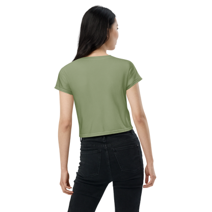 Michigan Upper Peninsula Crop Top (w/ UP Outline) | Sporty - Beachgrass Green