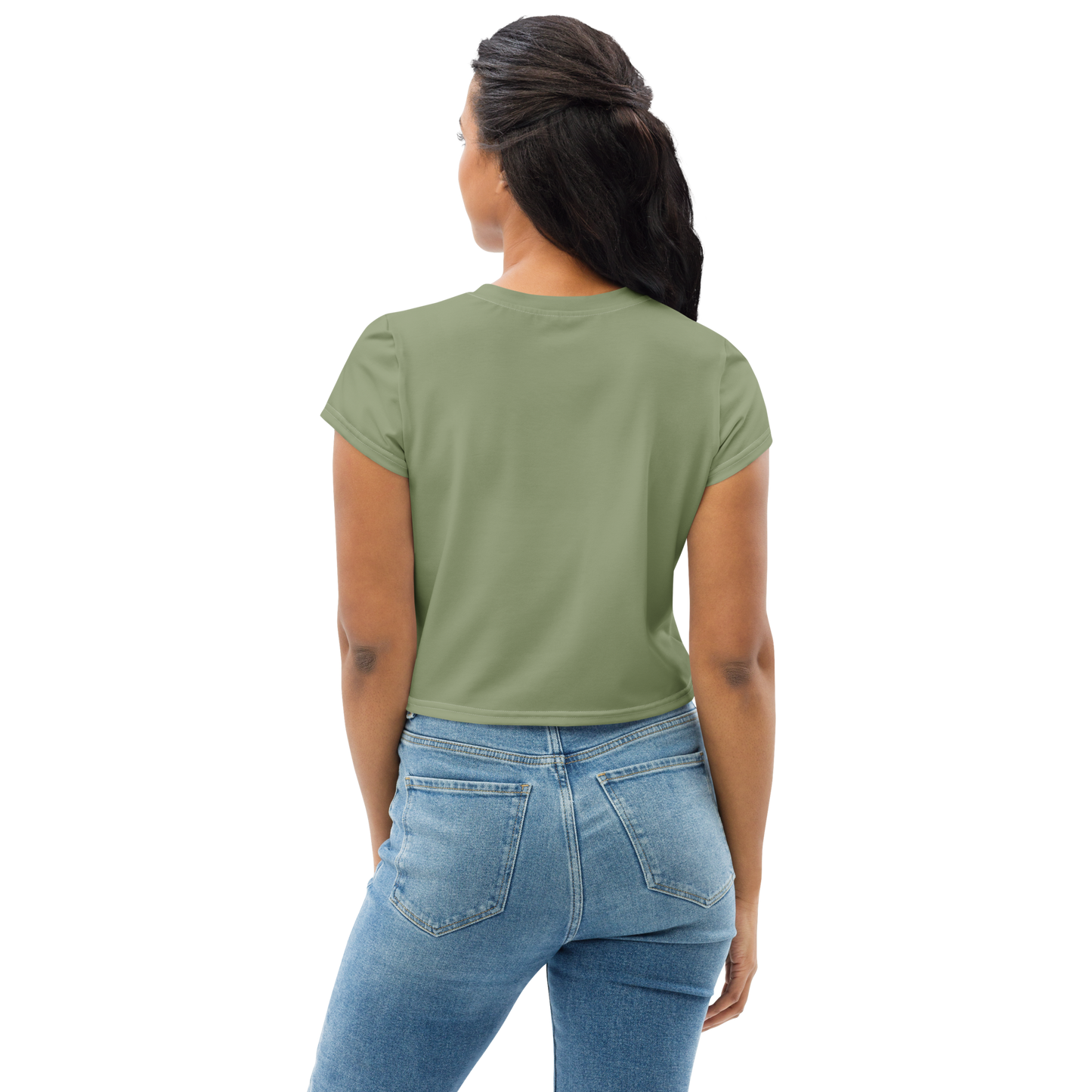 Michigan Upper Peninsula Crop Top (w/ UP Outline) | Sporty - Beachgrass Green