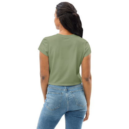 Michigan Upper Peninsula Crop Top (w/ UP Outline) | Sporty - Beachgrass Green