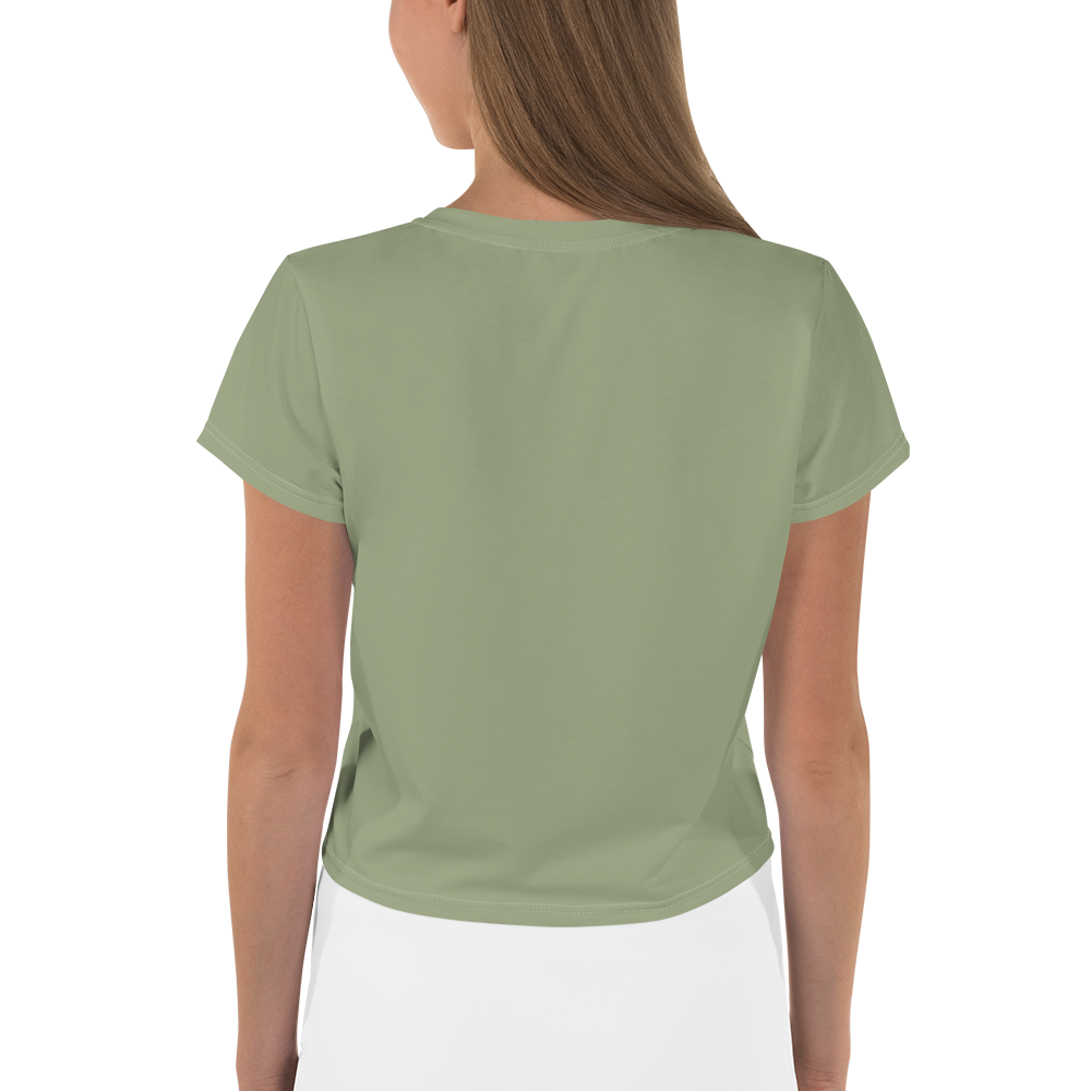 Michigan Upper Peninsula Crop Top (w/ UP Outline) | Sporty - Beachgrass Green