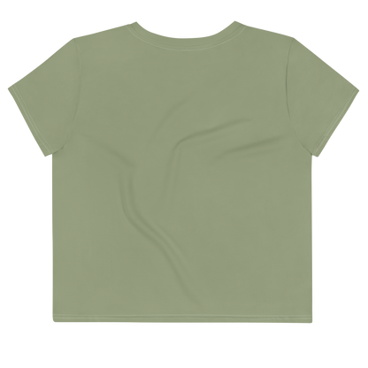 Michigan Upper Peninsula Crop Top (w/ UP Outline) | Sporty - Beachgrass Green