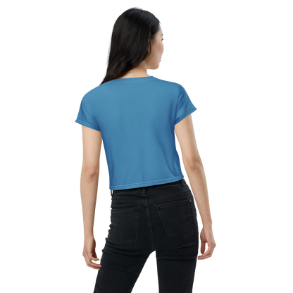 Michigan Upper Peninsula Crop Top (w/ UP Outline) | Sporty - Lake Michigan Blue