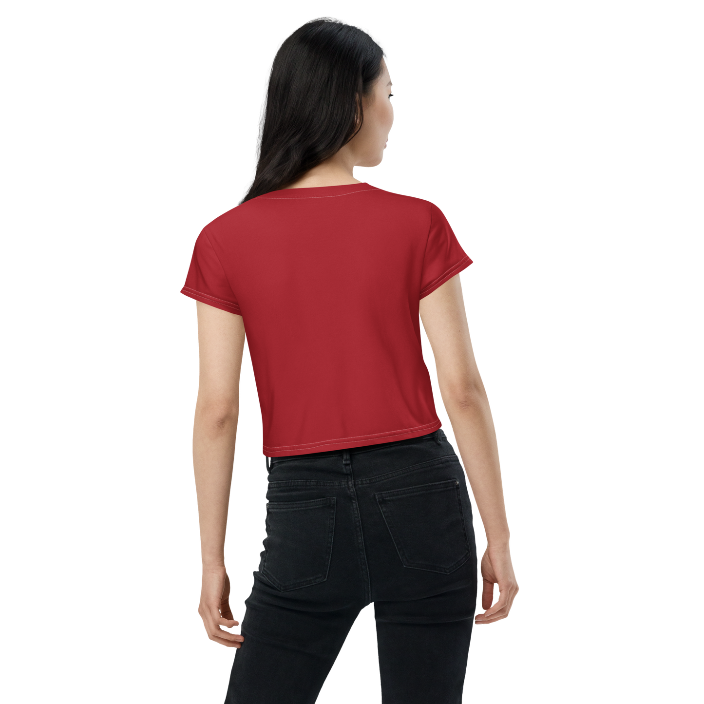 Michigan Upper Peninsula Crop Top (w/ UP Outline) | Sporty - Thimbleberry Red