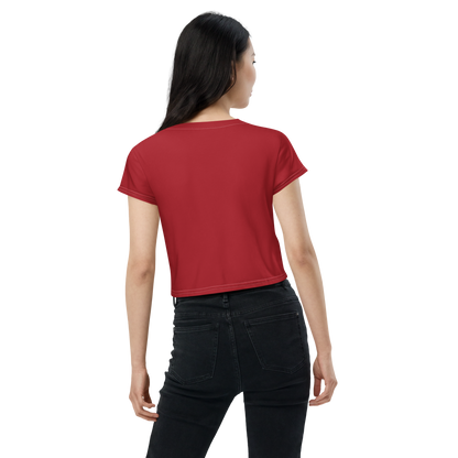 Michigan Upper Peninsula Crop Top (w/ UP Outline) | Sporty - Thimbleberry Red