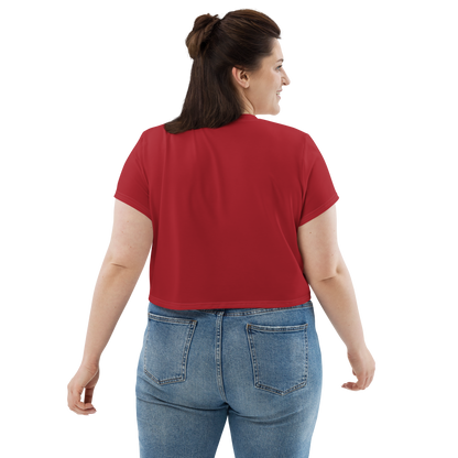 Michigan Upper Peninsula Crop Top (w/ UP Outline) | Sporty - Thimbleberry Red