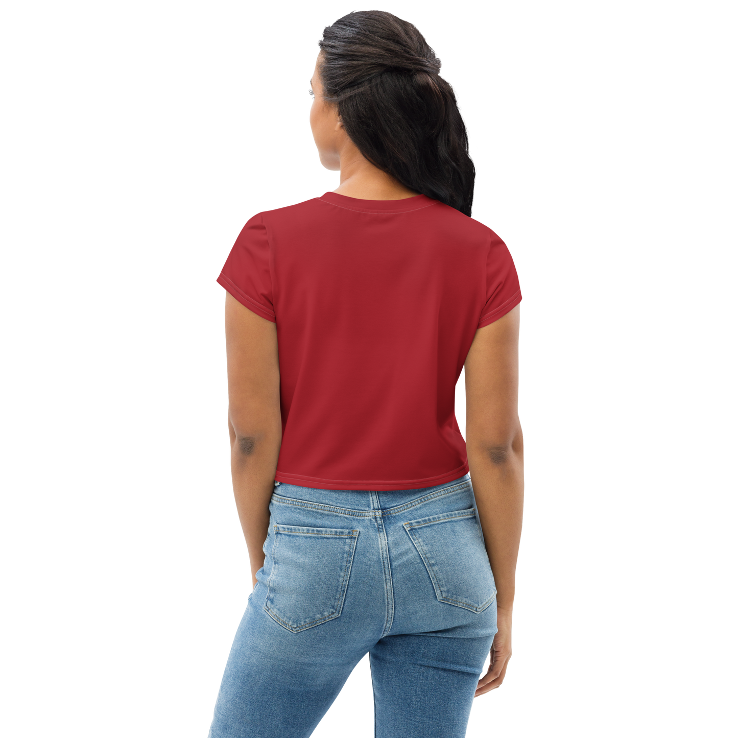 Michigan Upper Peninsula Crop Top (w/ UP Outline) | Sporty - Thimbleberry Red