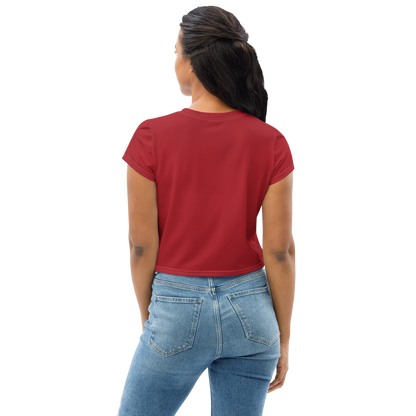 Michigan Upper Peninsula Crop Top (w/ UP Outline) | Sporty - Thimbleberry Red