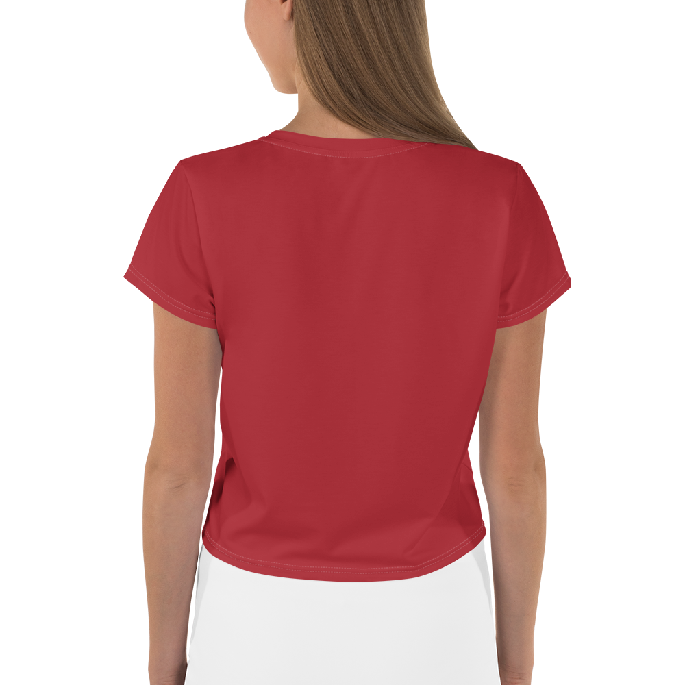 Michigan Upper Peninsula Crop Top (w/ UP Outline) | Sporty - Thimbleberry Red