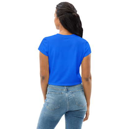 Michigan Upper Peninsula Crop Top (w/ UP Outline) | Sporty - Motor Town Blue