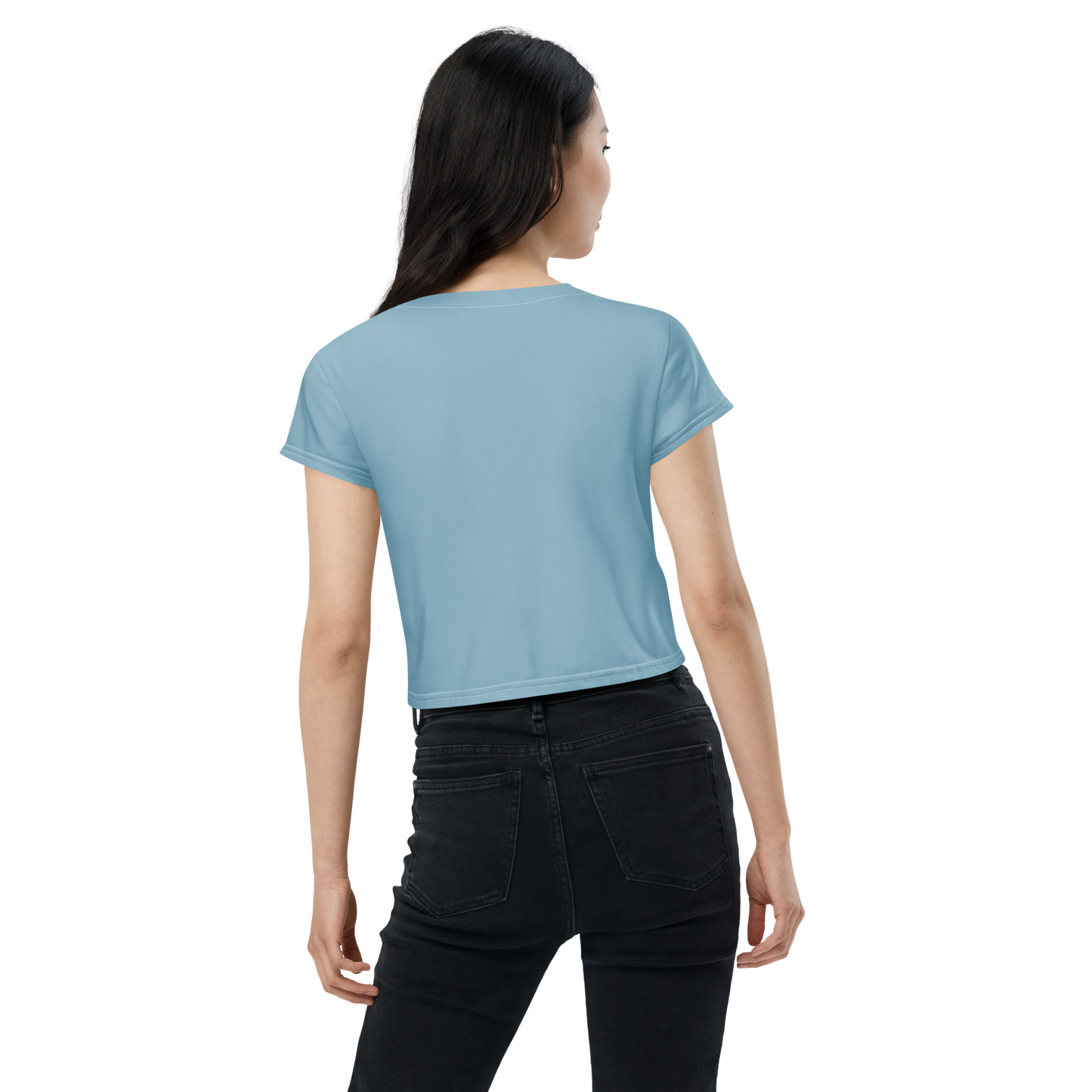 Michigan Upper Peninsula Crop Top (w/ UP Outline) | Sporty - Opal Blue