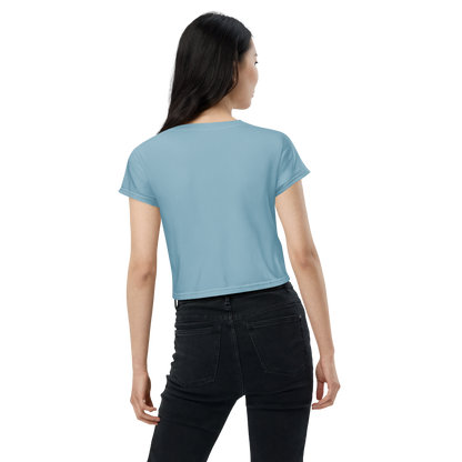 Michigan Upper Peninsula Crop Top (w/ UP Outline) | Sporty - Opal Blue