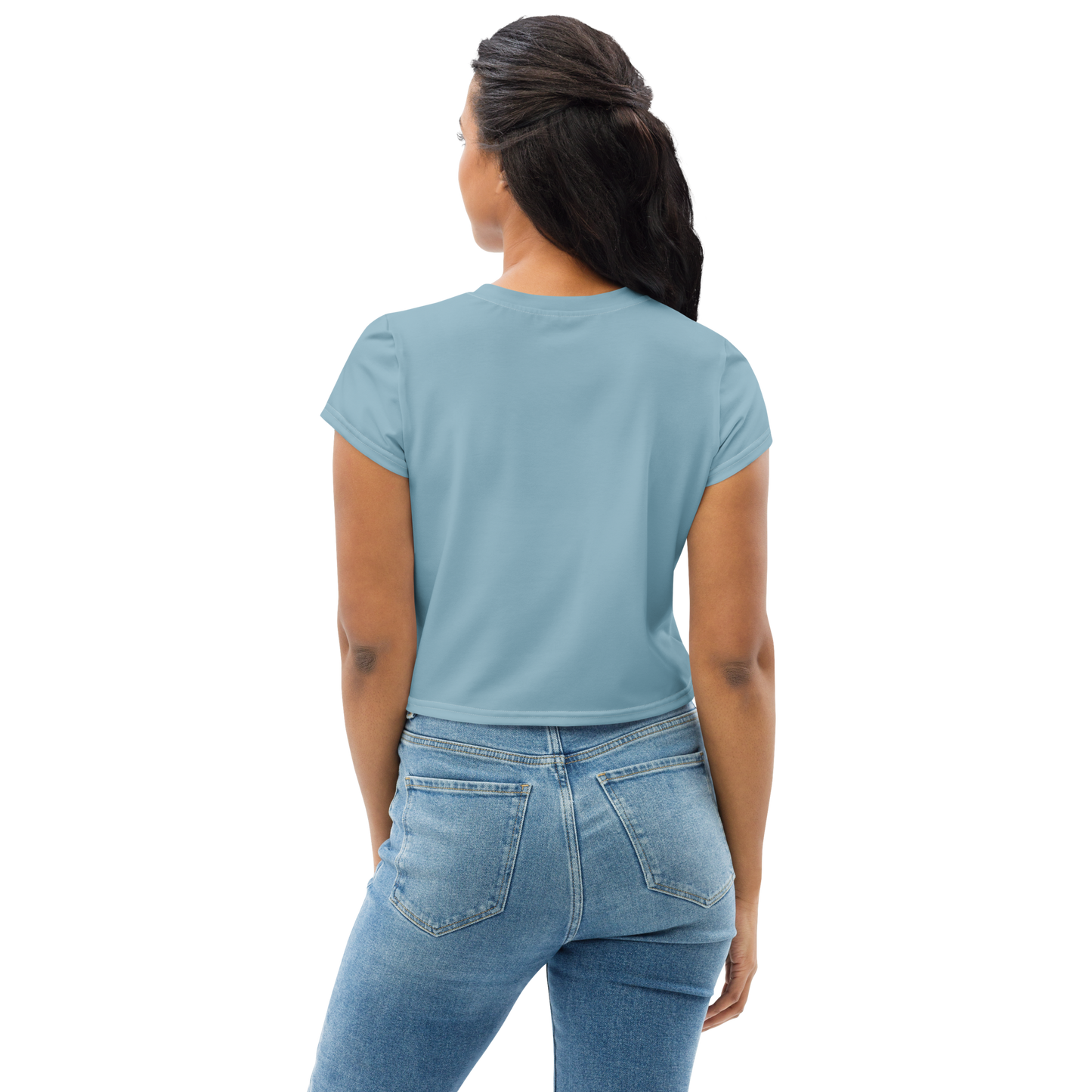 Michigan Upper Peninsula Crop Top (w/ UP Outline) | Sporty - Opal Blue