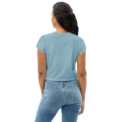 Michigan Upper Peninsula Crop Top (w/ UP Outline) | Sporty - Opal Blue