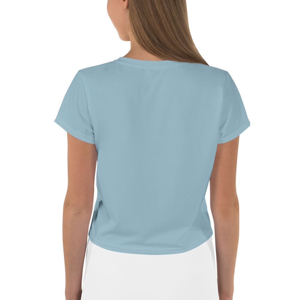 Michigan Upper Peninsula Crop Top (w/ UP Outline) | Sporty - Opal Blue