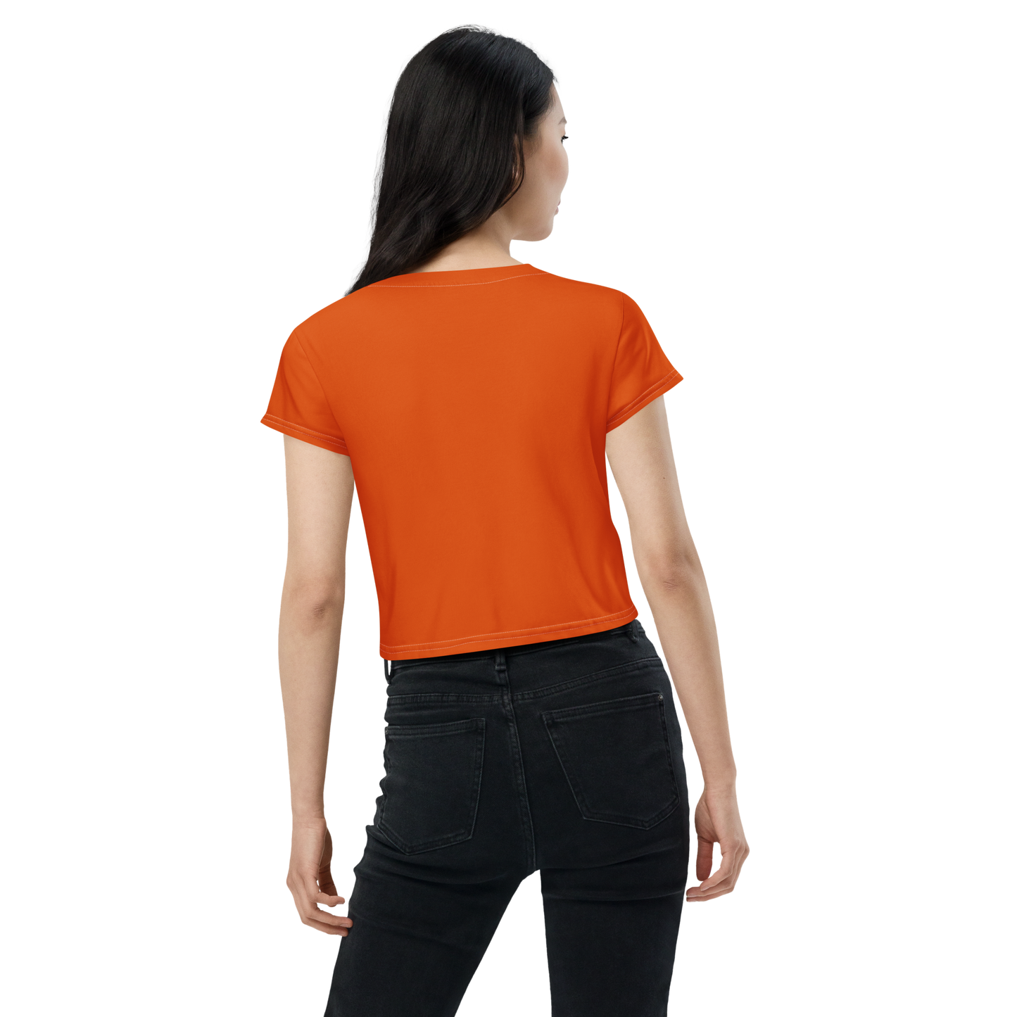 Michigan Upper Peninsula Crop Top (w/ UP Outline) | Sporty - Maple Leaf Orange