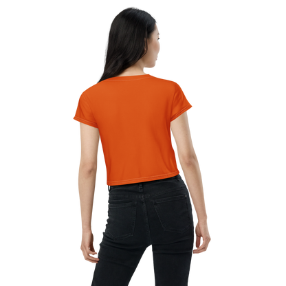 Michigan Upper Peninsula Crop Top (w/ UP Outline) | Sporty - Maple Leaf Orange