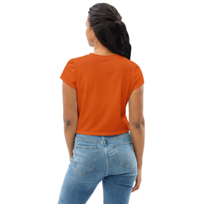 Michigan Upper Peninsula Crop Top (w/ UP Outline) | Sporty - Maple Leaf Orange