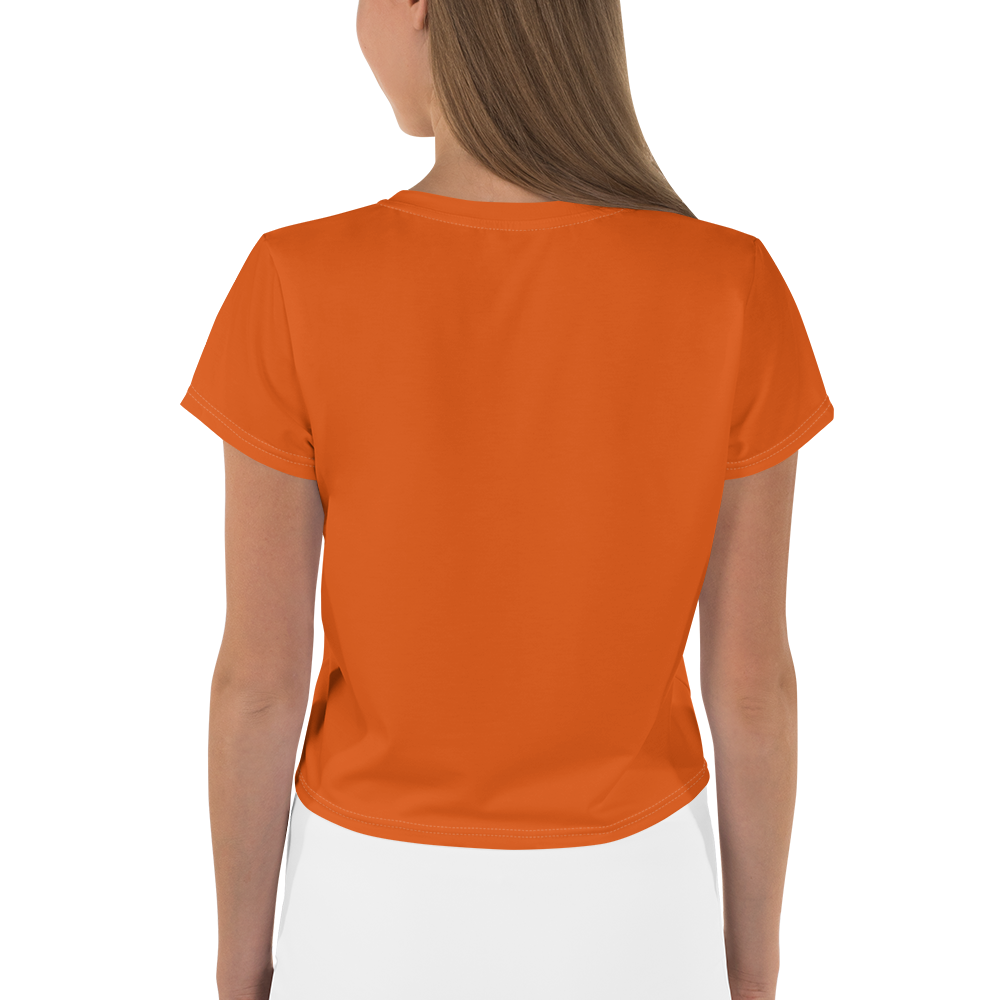 Michigan Upper Peninsula Crop Top (w/ UP Outline) | Sporty - Maple Leaf Orange