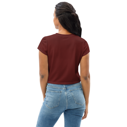 Michigan Upper Peninsula Crop Top (w/ UP Outline) | Sporty - Cherrywood Color