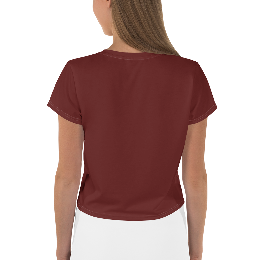 Michigan Upper Peninsula Crop Top (w/ UP Outline) | Sporty - Cherrywood Color