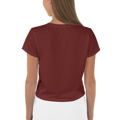 Michigan Upper Peninsula Crop Top (w/ UP Outline) | Sporty - Cherrywood Color