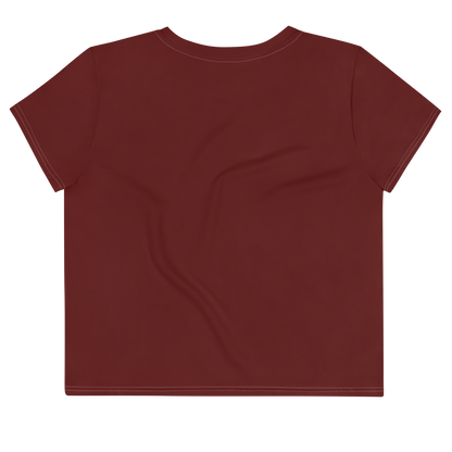 Michigan Upper Peninsula Crop Top (w/ UP Outline) | Sporty - Cherrywood Color