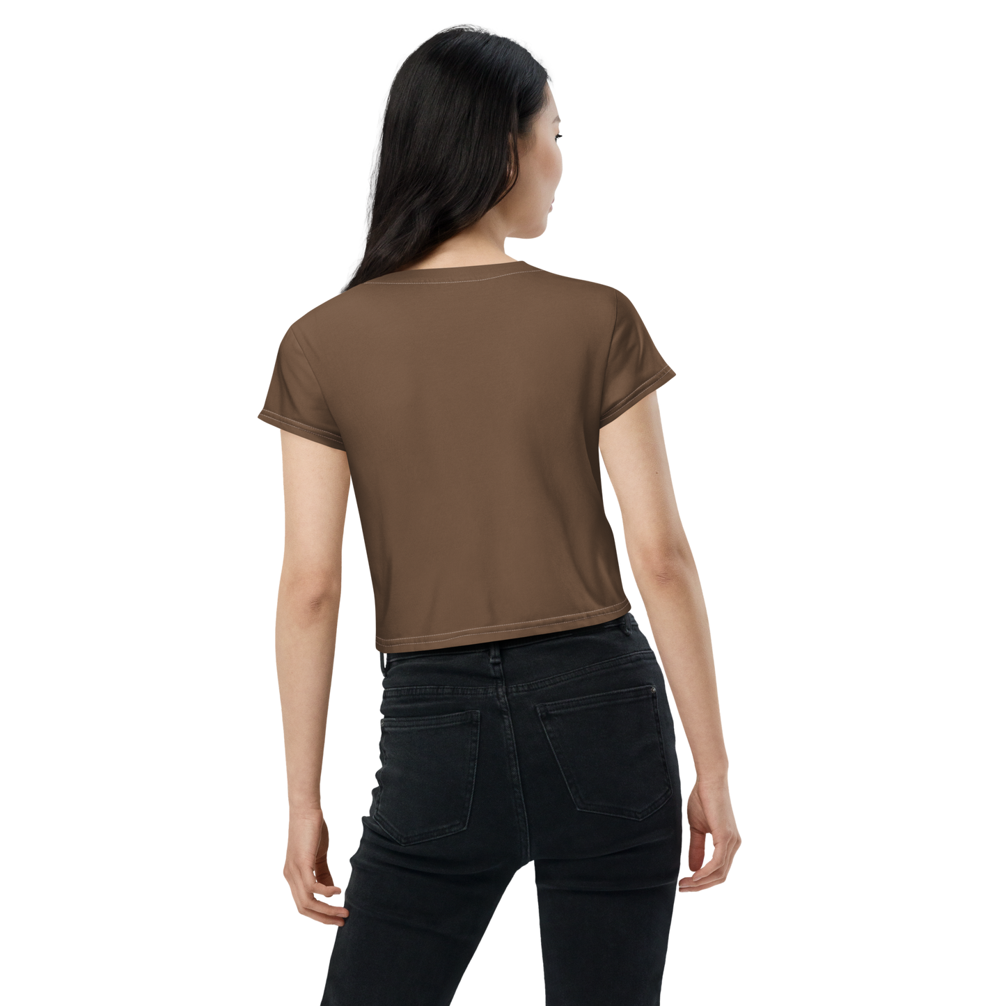 Michigan Upper Peninsula Crop Top (w/ UP Outline) | Sporty - Coffee Color