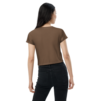 Michigan Upper Peninsula Crop Top (w/ UP Outline) | Sporty - Coffee Color