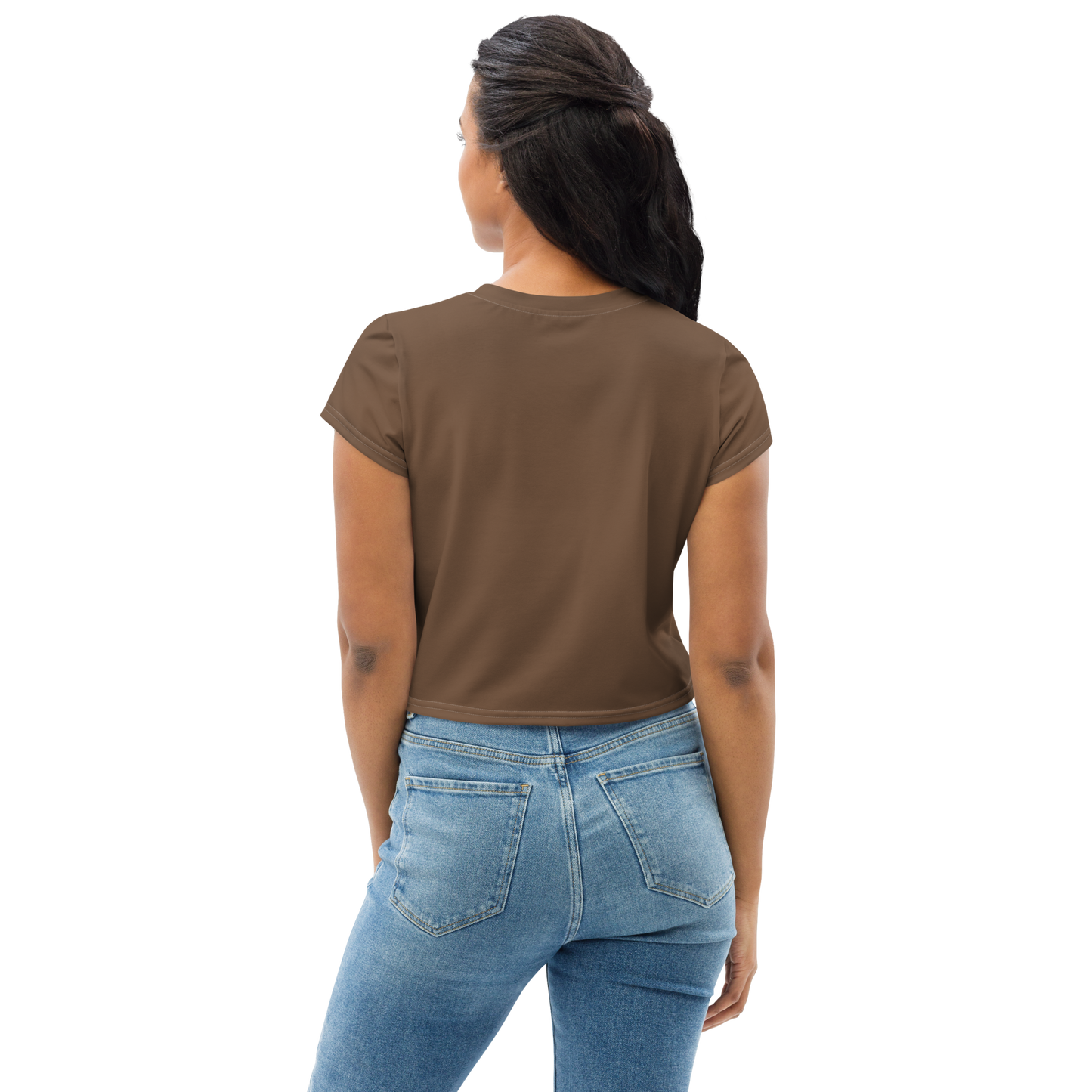 Michigan Upper Peninsula Crop Top (w/ UP Outline) | Sporty - Coffee Color