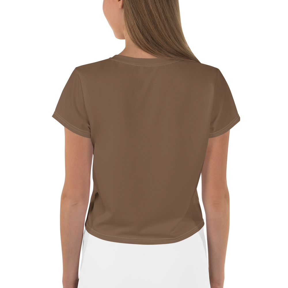 Michigan Upper Peninsula Crop Top (w/ UP Outline) | Sporty - Coffee Color