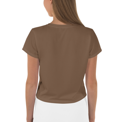 Michigan Upper Peninsula Crop Top (w/ UP Outline) | Sporty - Coffee Color