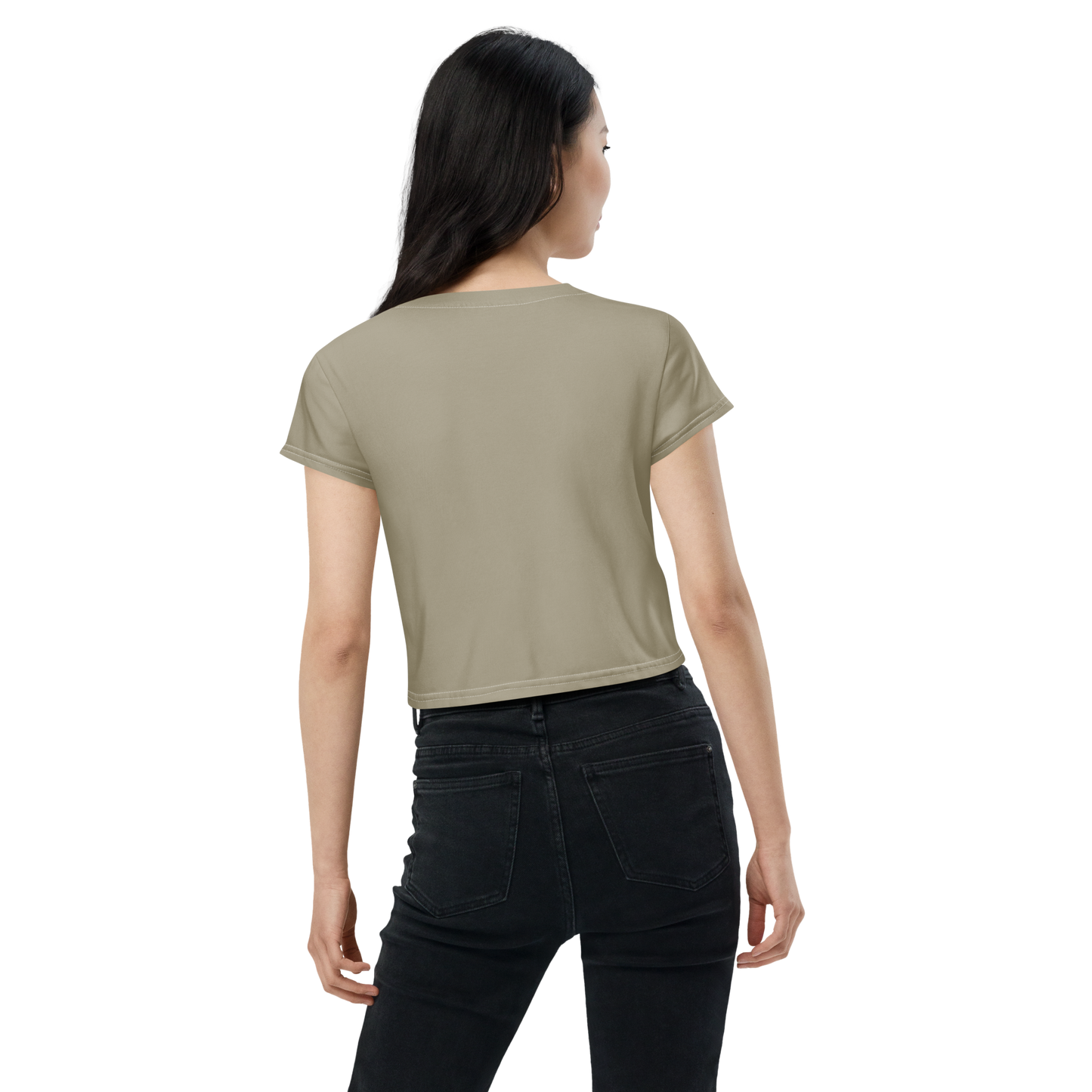 Michigan Upper Peninsula Crop Top (w/ UP Outline) | Sporty - Petoskey Stone Beige