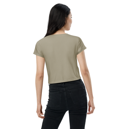 Michigan Upper Peninsula Crop Top (w/ UP Outline) | Sporty - Petoskey Stone Beige