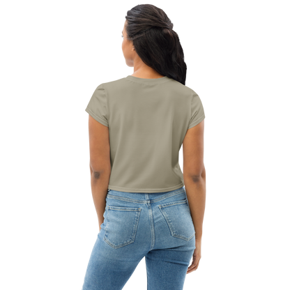 Michigan Upper Peninsula Crop Top (w/ UP Outline) | Sporty - Petoskey Stone Beige