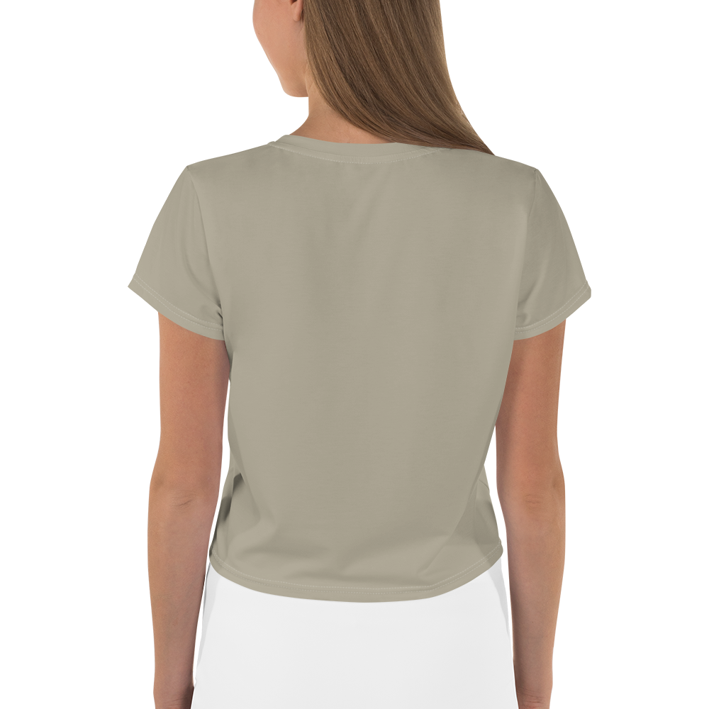 Michigan Upper Peninsula Crop Top (w/ UP Outline) | Sporty - Petoskey Stone Beige