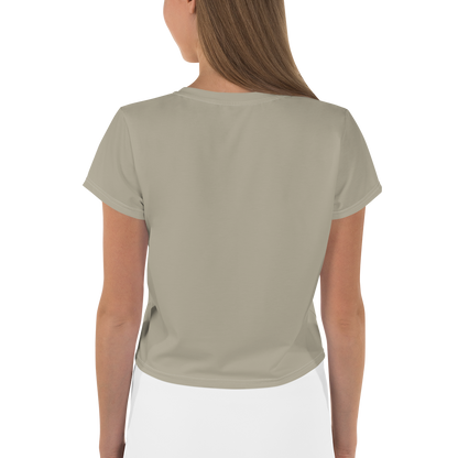 Michigan Upper Peninsula Crop Top (w/ UP Outline) | Sporty - Petoskey Stone Beige