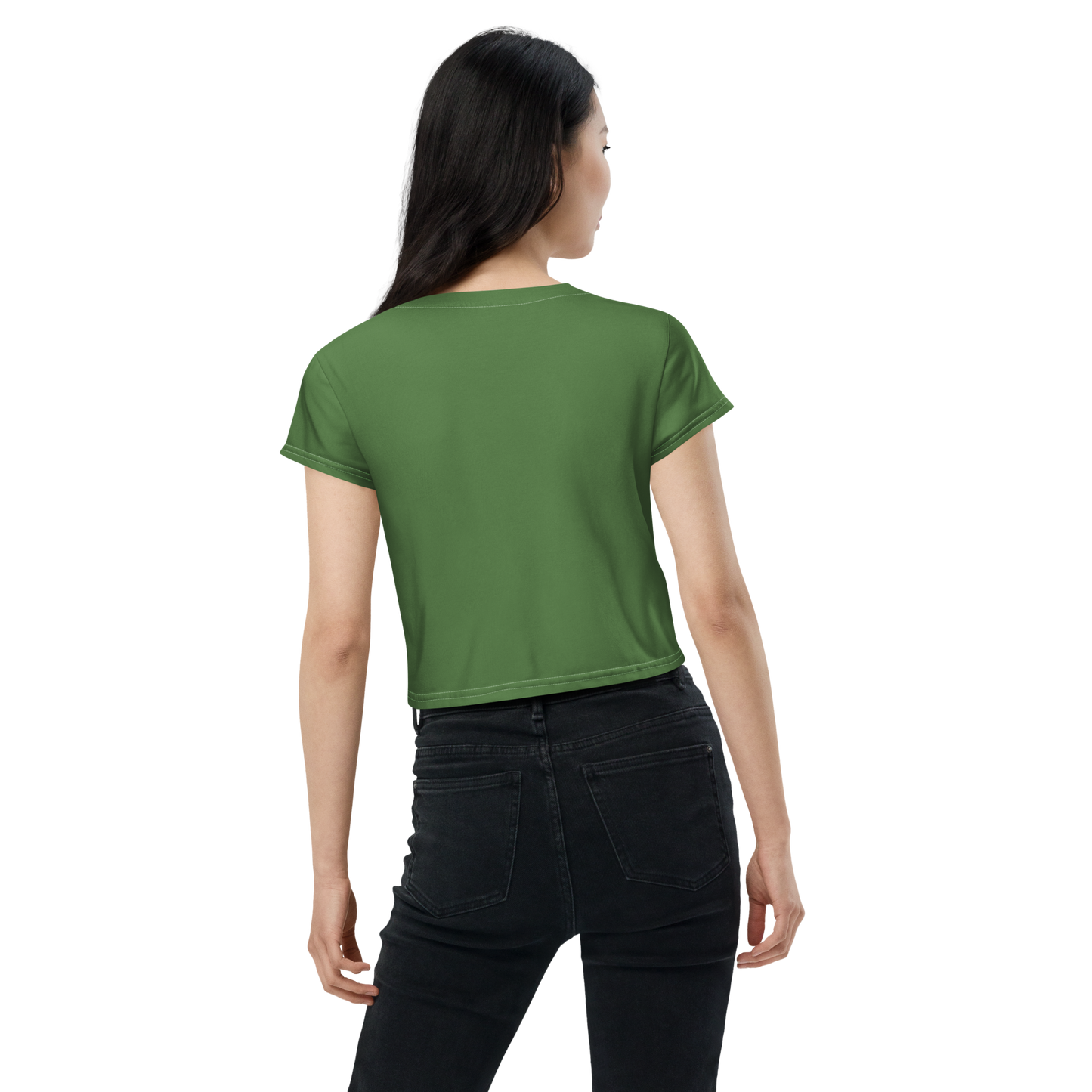 Michigan Upper Peninsula Crop Top (w/ UP Outline) | Sporty - Pine Green