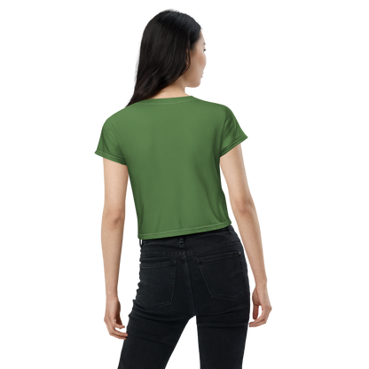 Michigan Upper Peninsula Crop Top (w/ UP Outline) | Sporty - Pine Green