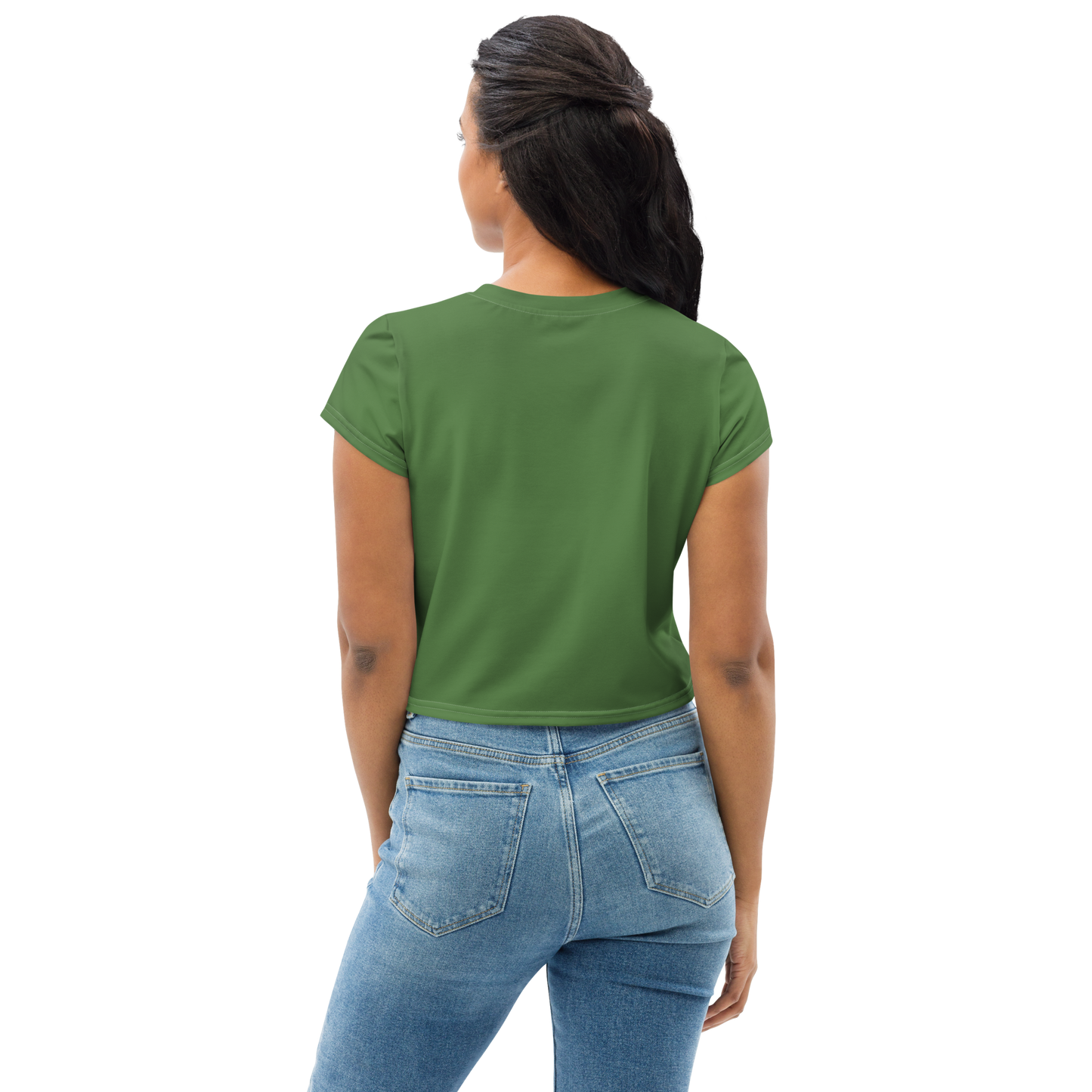 Michigan Upper Peninsula Crop Top (w/ UP Outline) | Sporty - Pine Green