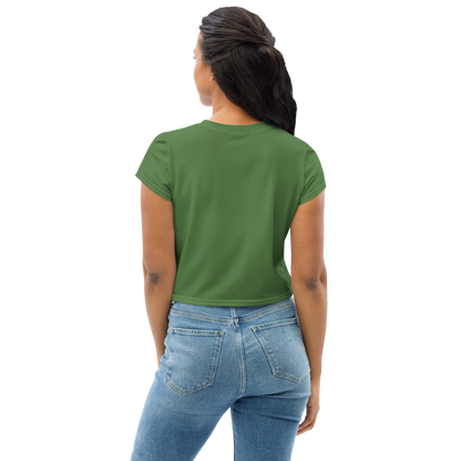 Michigan Upper Peninsula Crop Top (w/ UP Outline) | Sporty - Pine Green