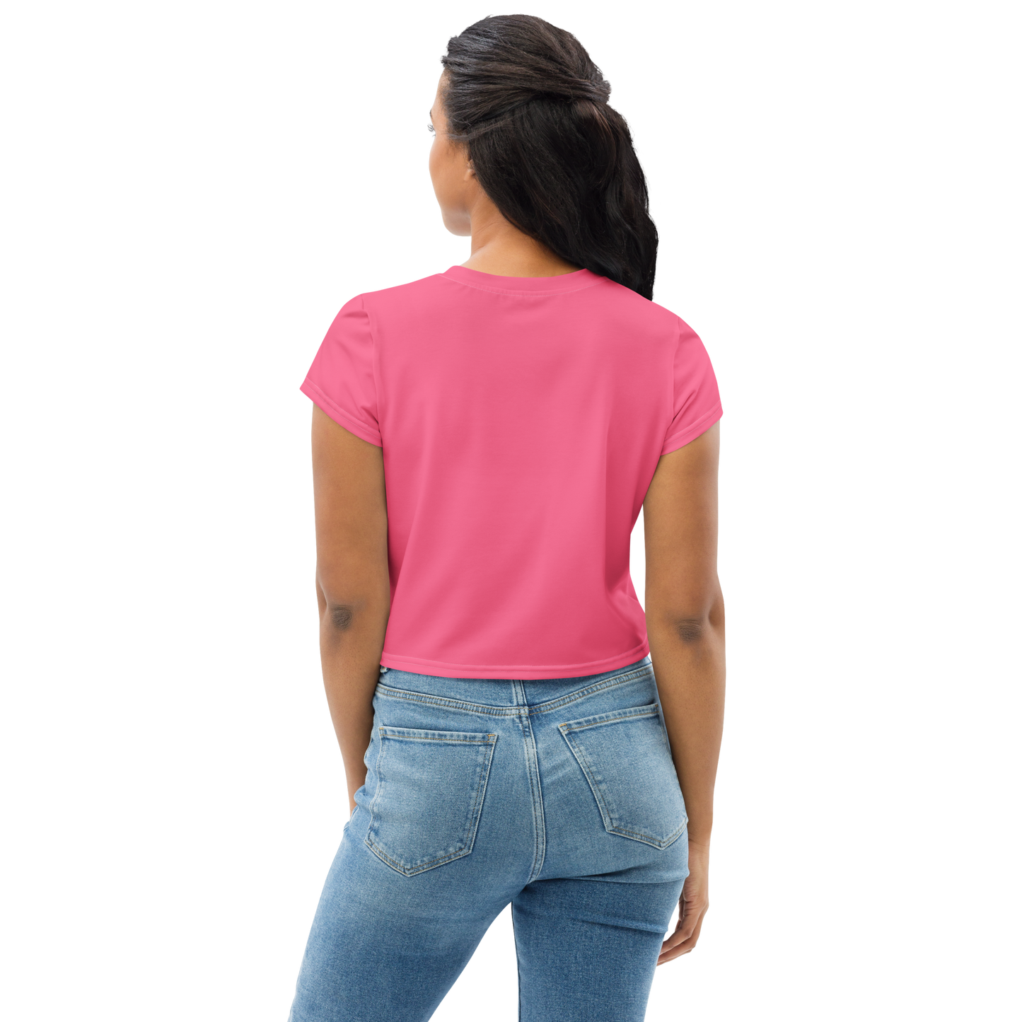 Michigan Upper Peninsula Crop Top (w/ UP Outline) | Sporty - Rhodochrosite Pink