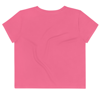 Michigan Upper Peninsula Crop Top (w/ UP Outline) | Sporty - Rhodochrosite Pink