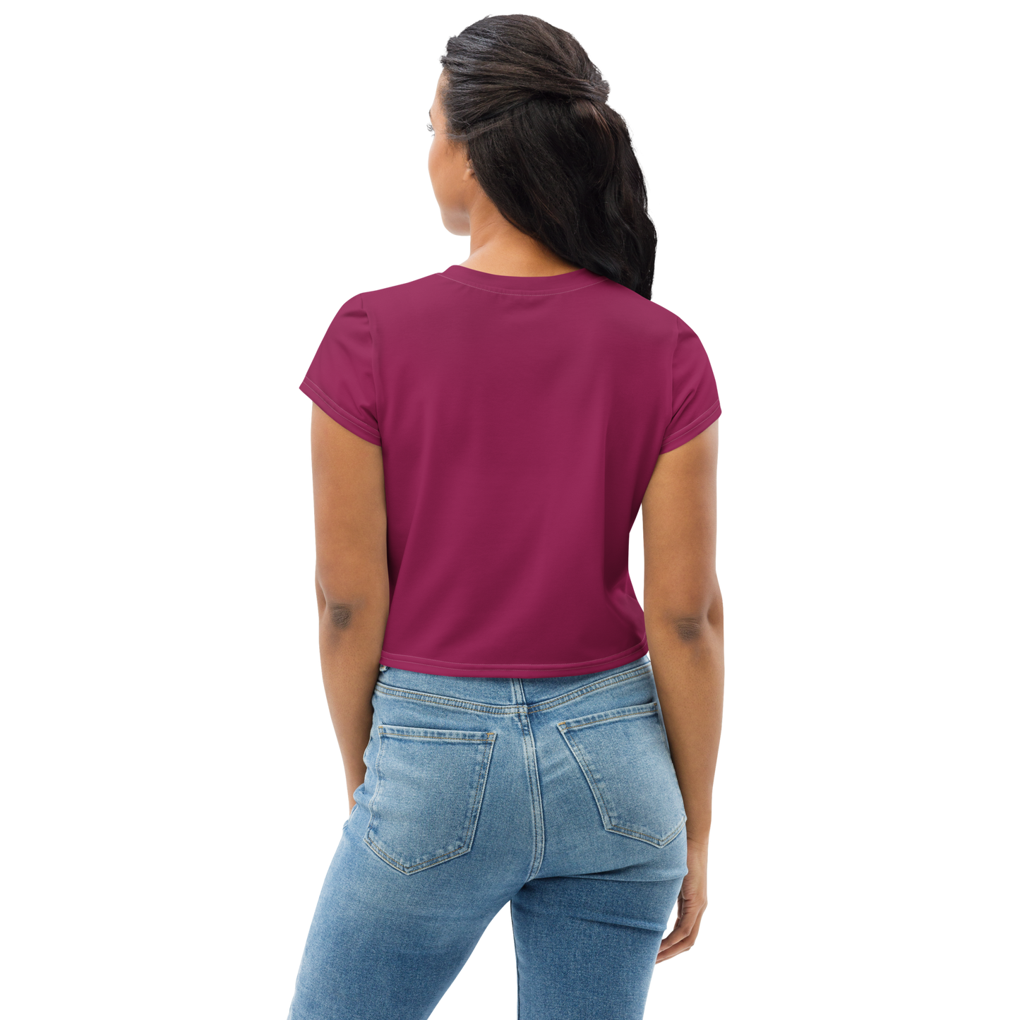 Michigan Upper Peninsula Crop Top (w/ UP Outline) | Sporty - Ruby Red