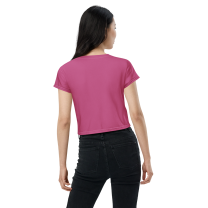 Michigan Upper Peninsula Crop Top (w/ UP Outline) | Sporty - Apple Blossom Pink