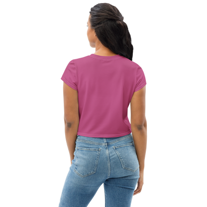 Michigan Upper Peninsula Crop Top (w/ UP Outline) | Sporty - Apple Blossom Pink