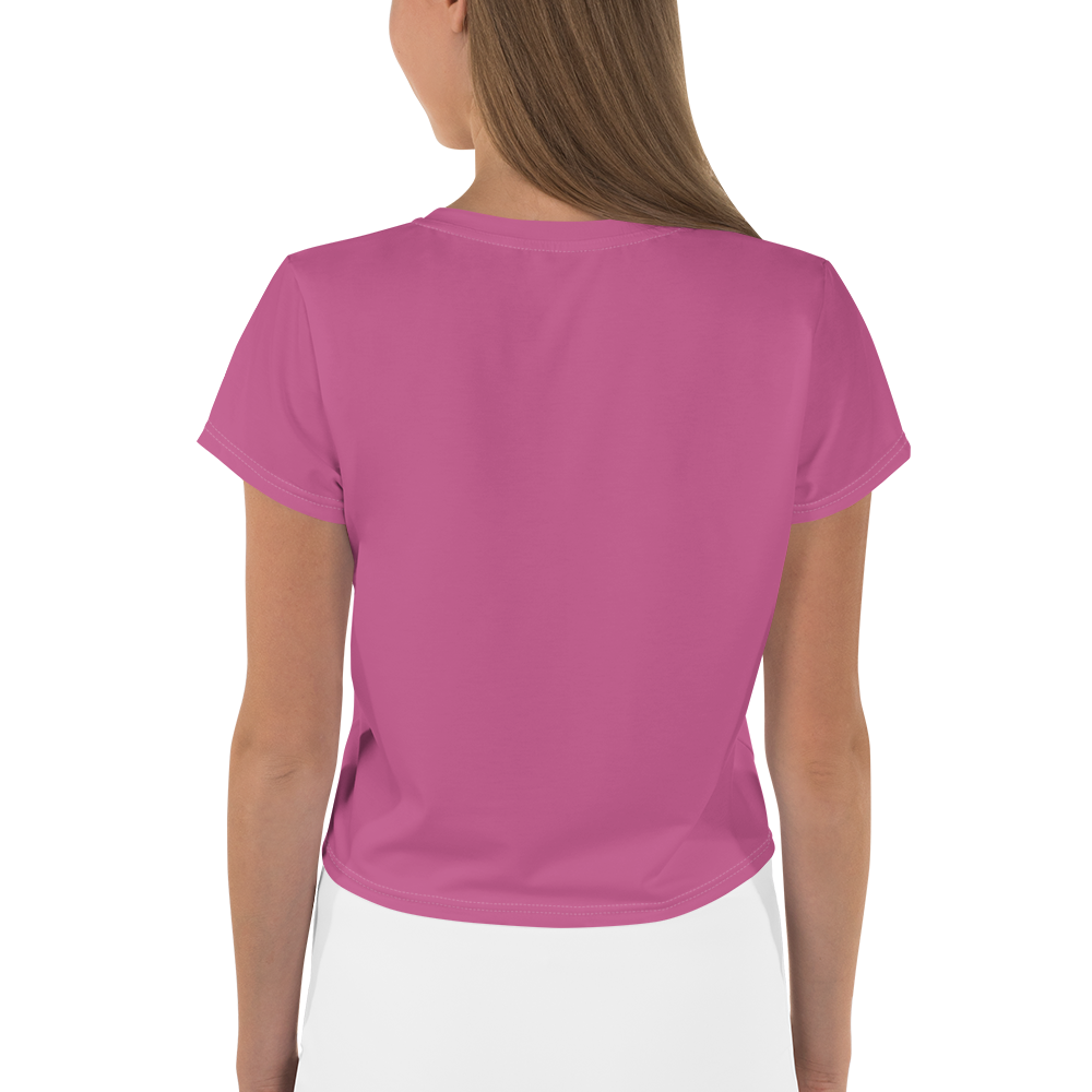 Michigan Upper Peninsula Crop Top (w/ UP Outline) | Sporty - Apple Blossom Pink