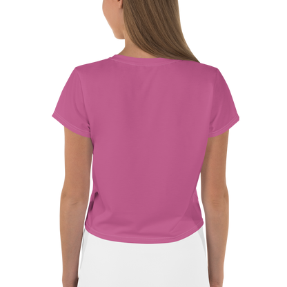 Michigan Upper Peninsula Crop Top (w/ UP Outline) | Sporty - Apple Blossom Pink