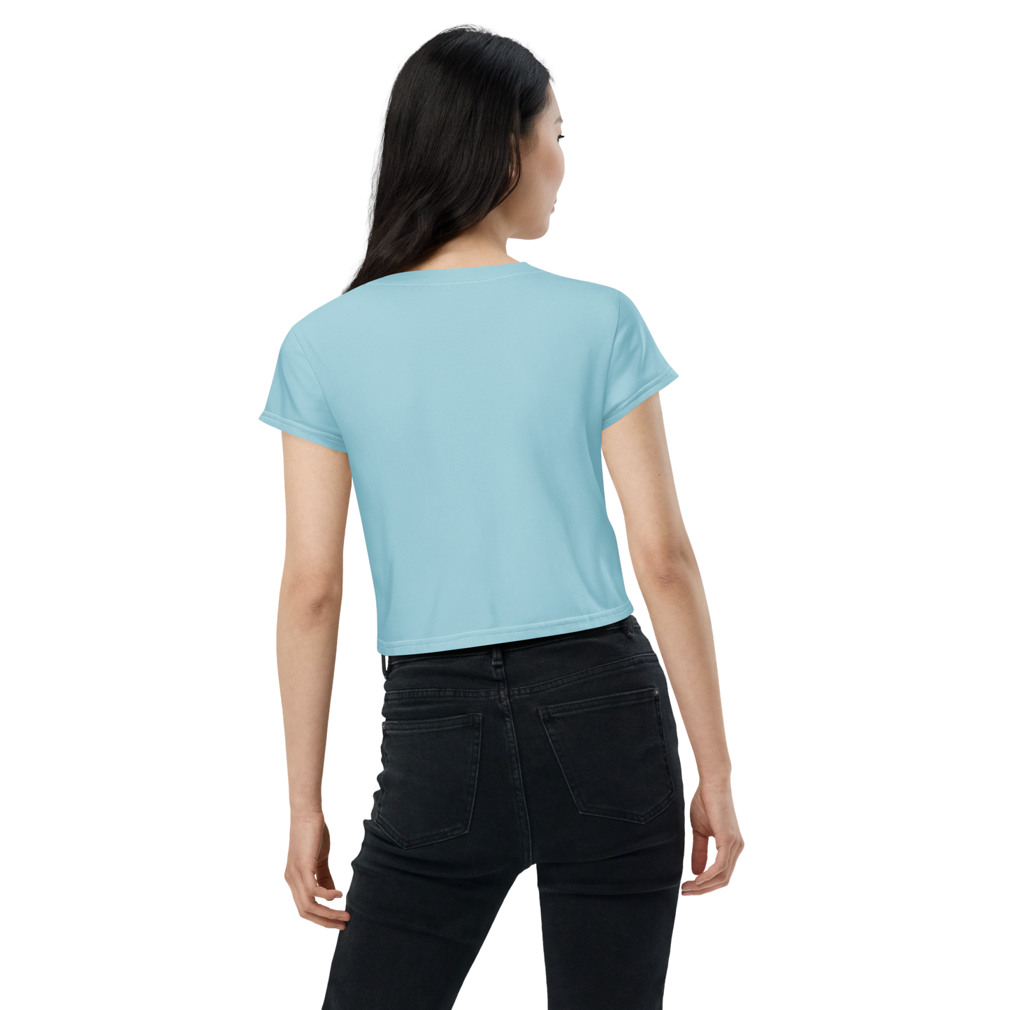 Michigan Upper Peninsula Crop Top (w/ UP Outline) | Sporty - '58 Caddie Blue