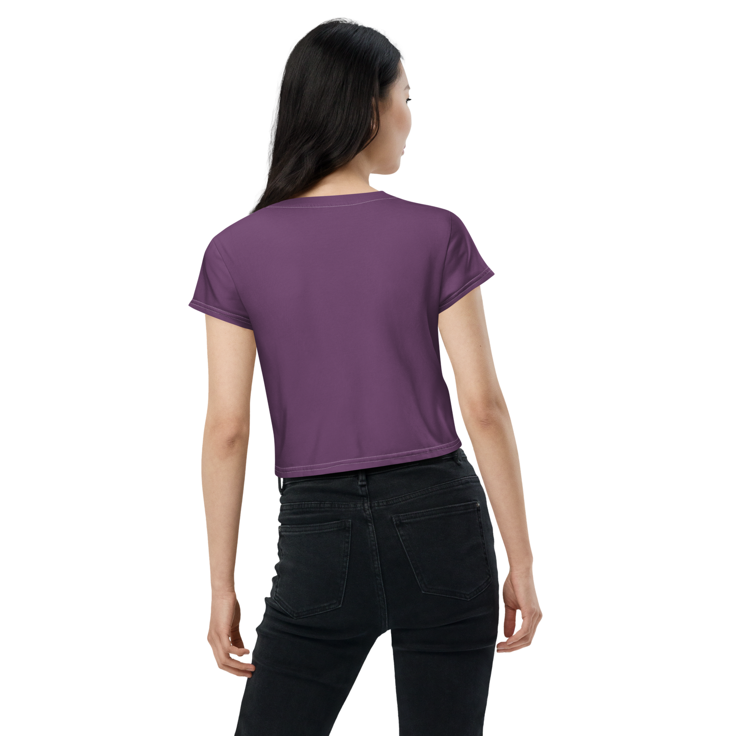 Michigan Upper Peninsula Crop Top (w/ UP Outline) | Sporty - Plum