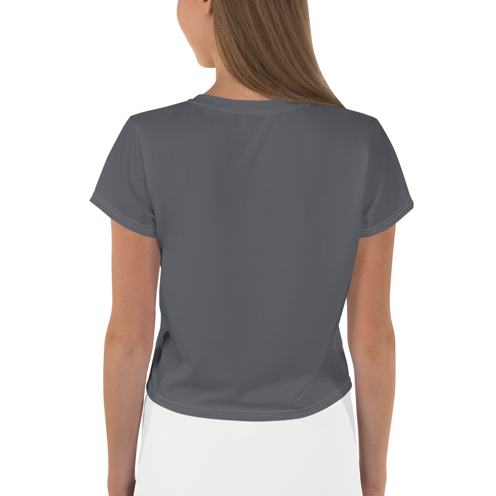 Michigan Upper Peninsula Crop Top (w/ UP Outline) | Sporty - Iron Ore Grey